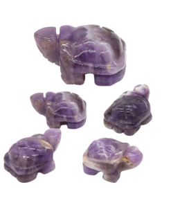 Quartz Stone Tortoise Statue (Amethyst)