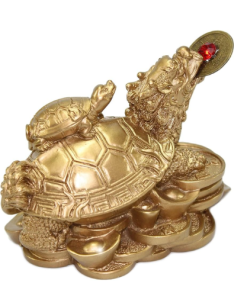 Gold Dragon Turtle Statue